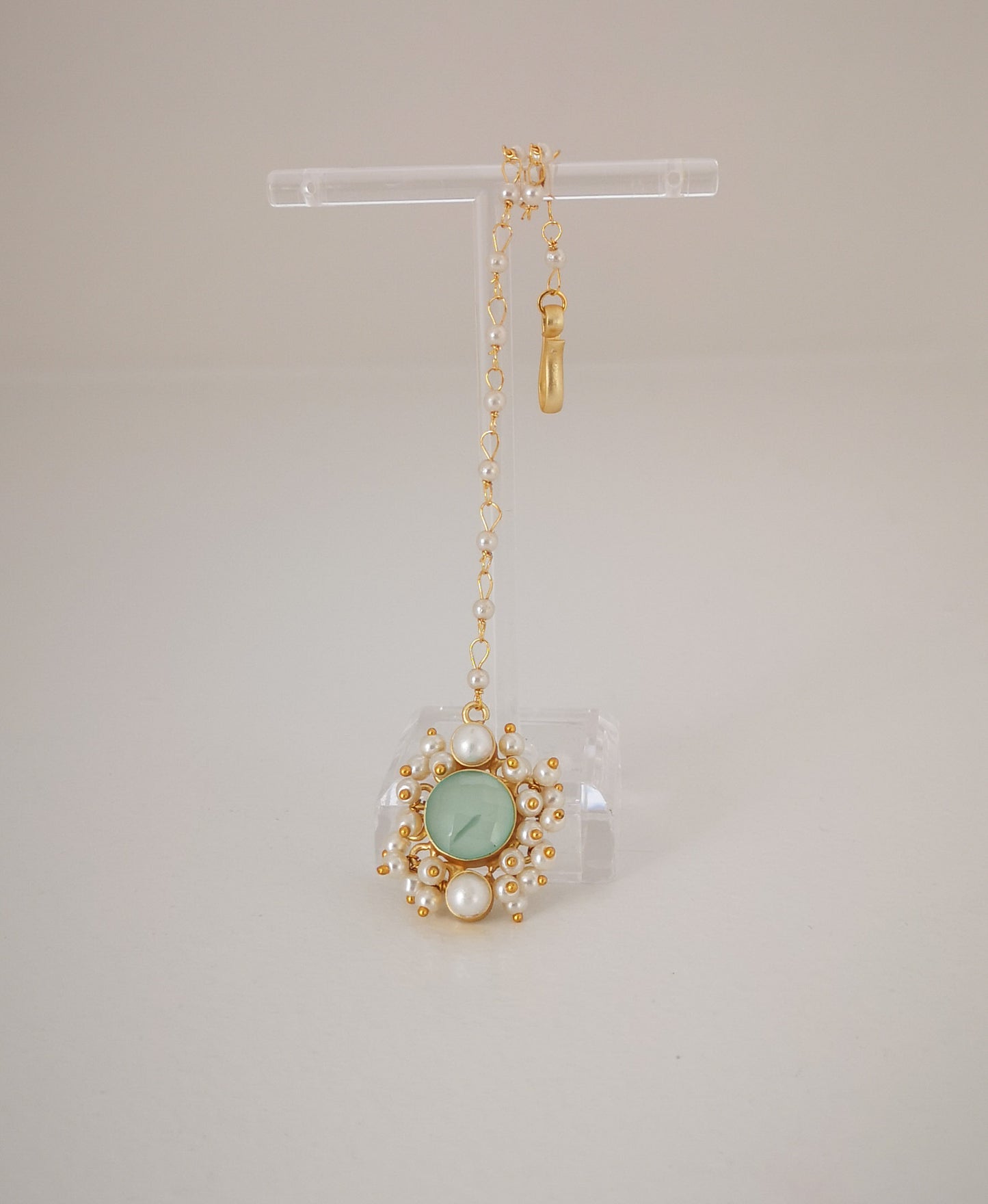 Classic Mimi Freshwater Pearl Collection - Chalcedony, Crystals, Pearls, Gold Plated