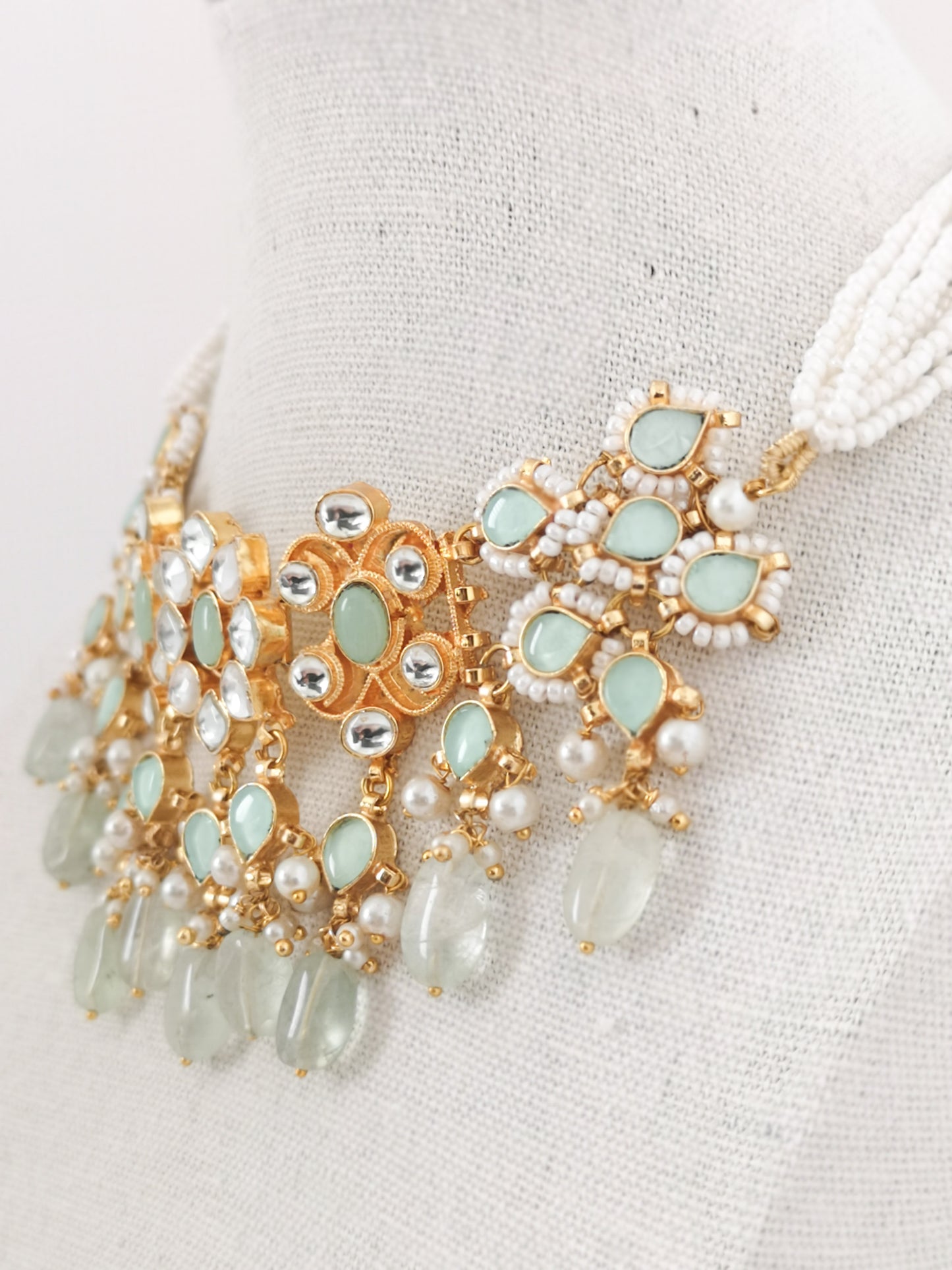 Pachi Kundan Set - Mint