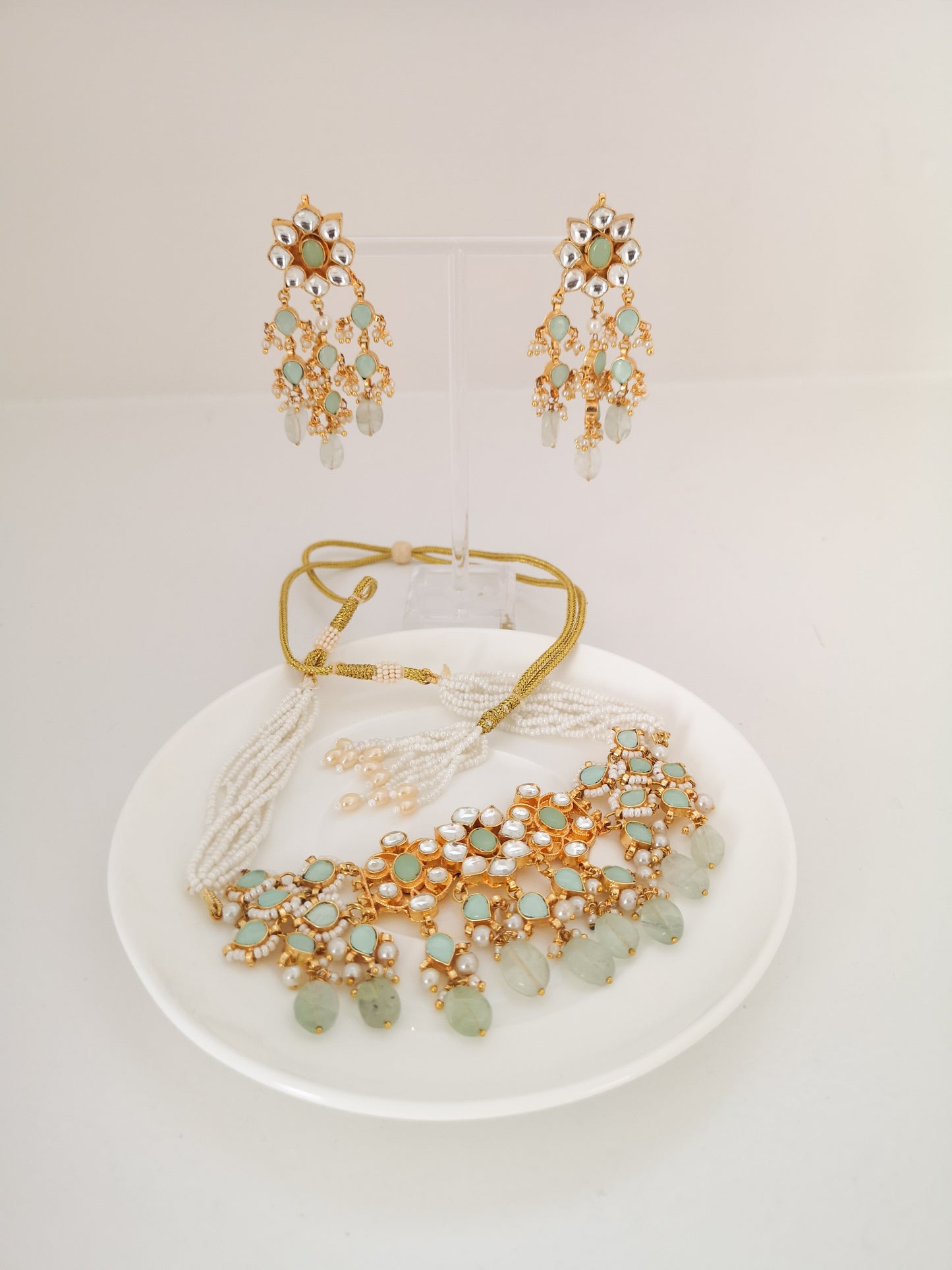 Pachi Kundan Set - Mint