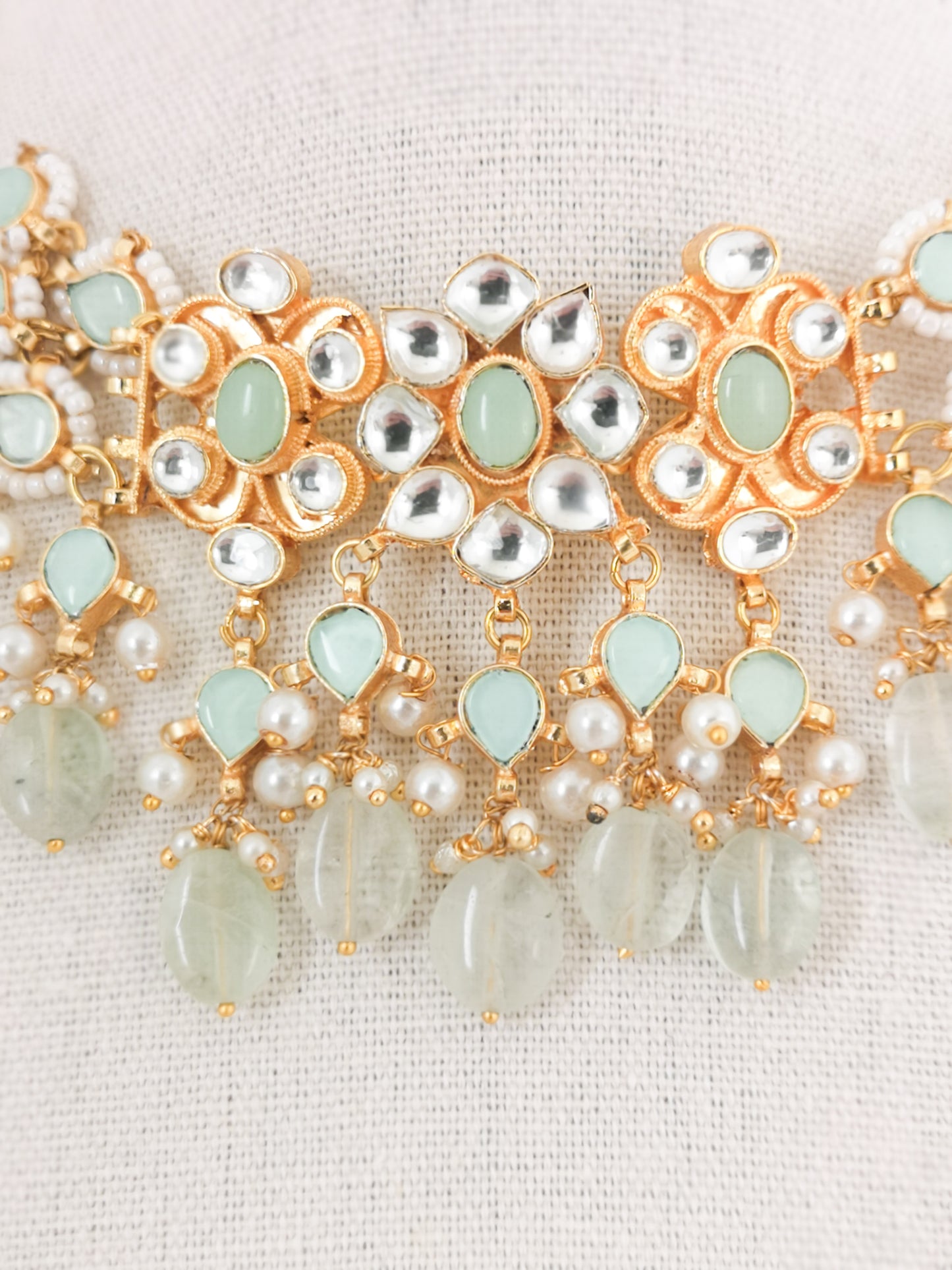 Pachi Kundan Set - Mint
