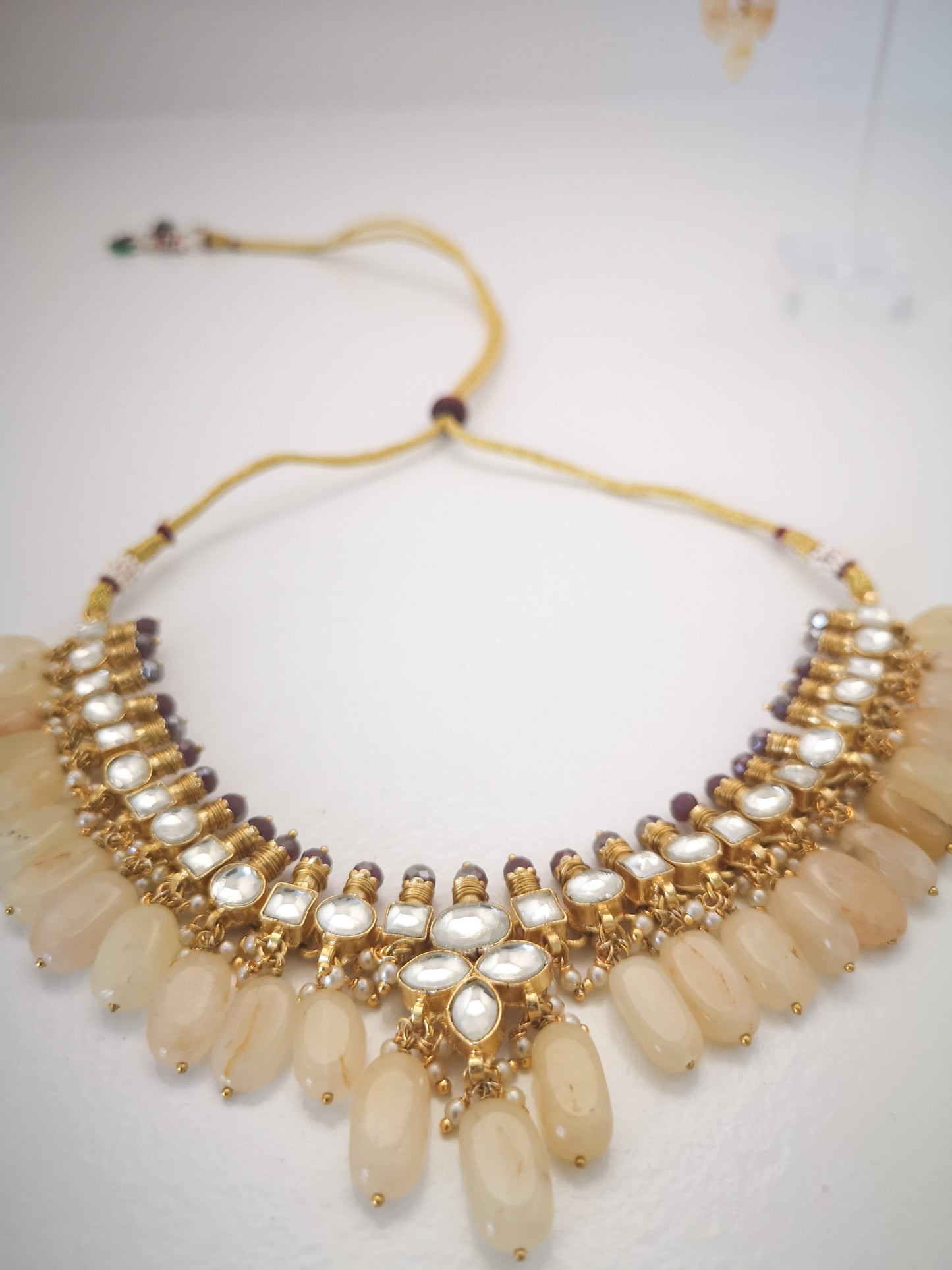 Pachi Kundan Set - Champagne Colour