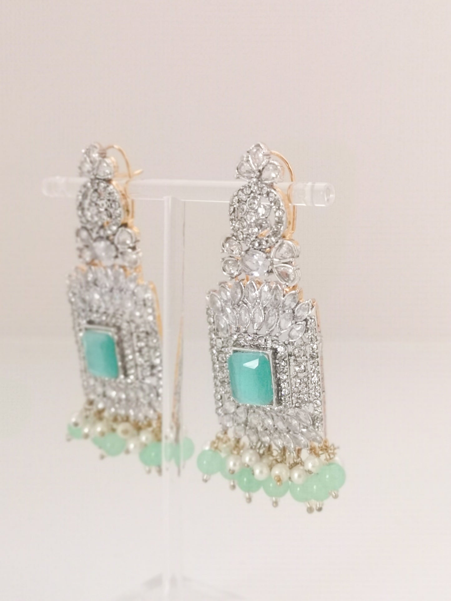Choker Set in Pearls and Rhinestones - Mint