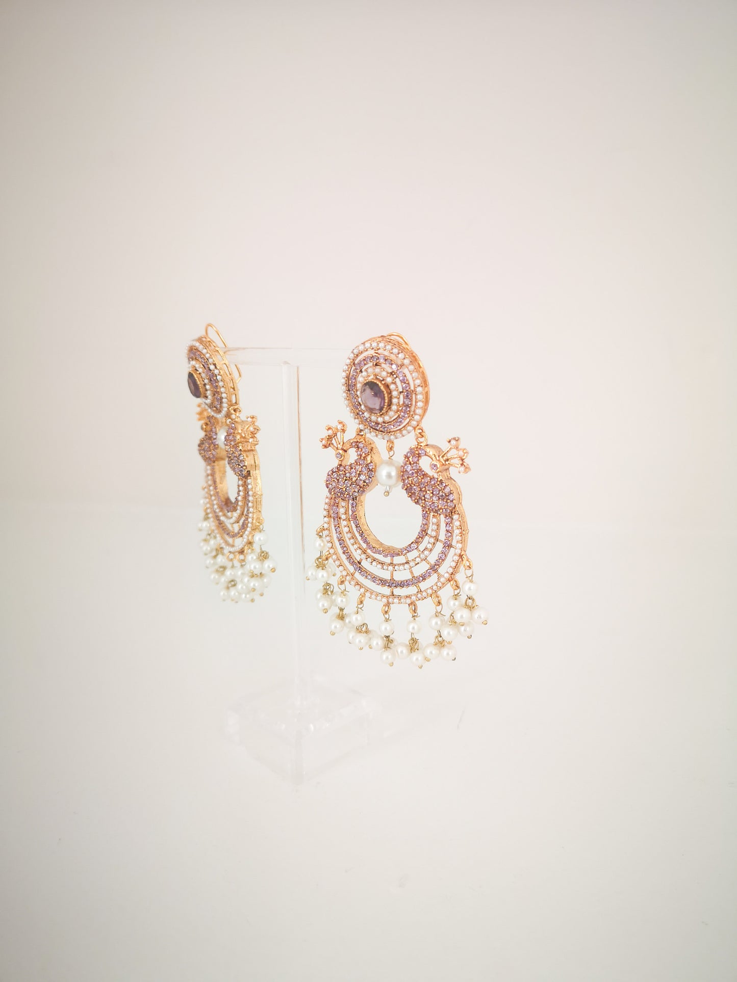 Chaand Baali and Teeka Set - Lilac