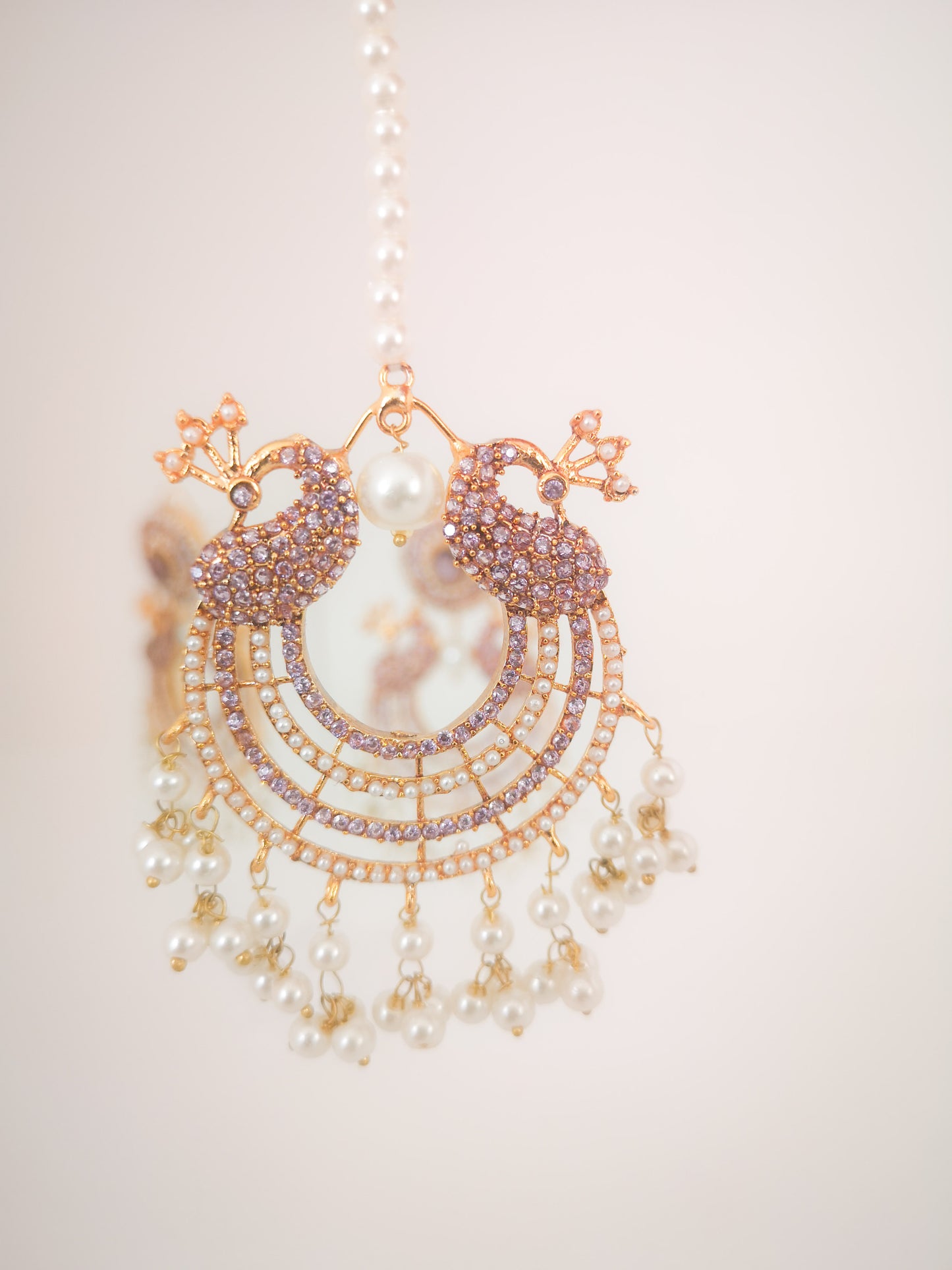 Chaand Baali and Teeka Set - Lilac
