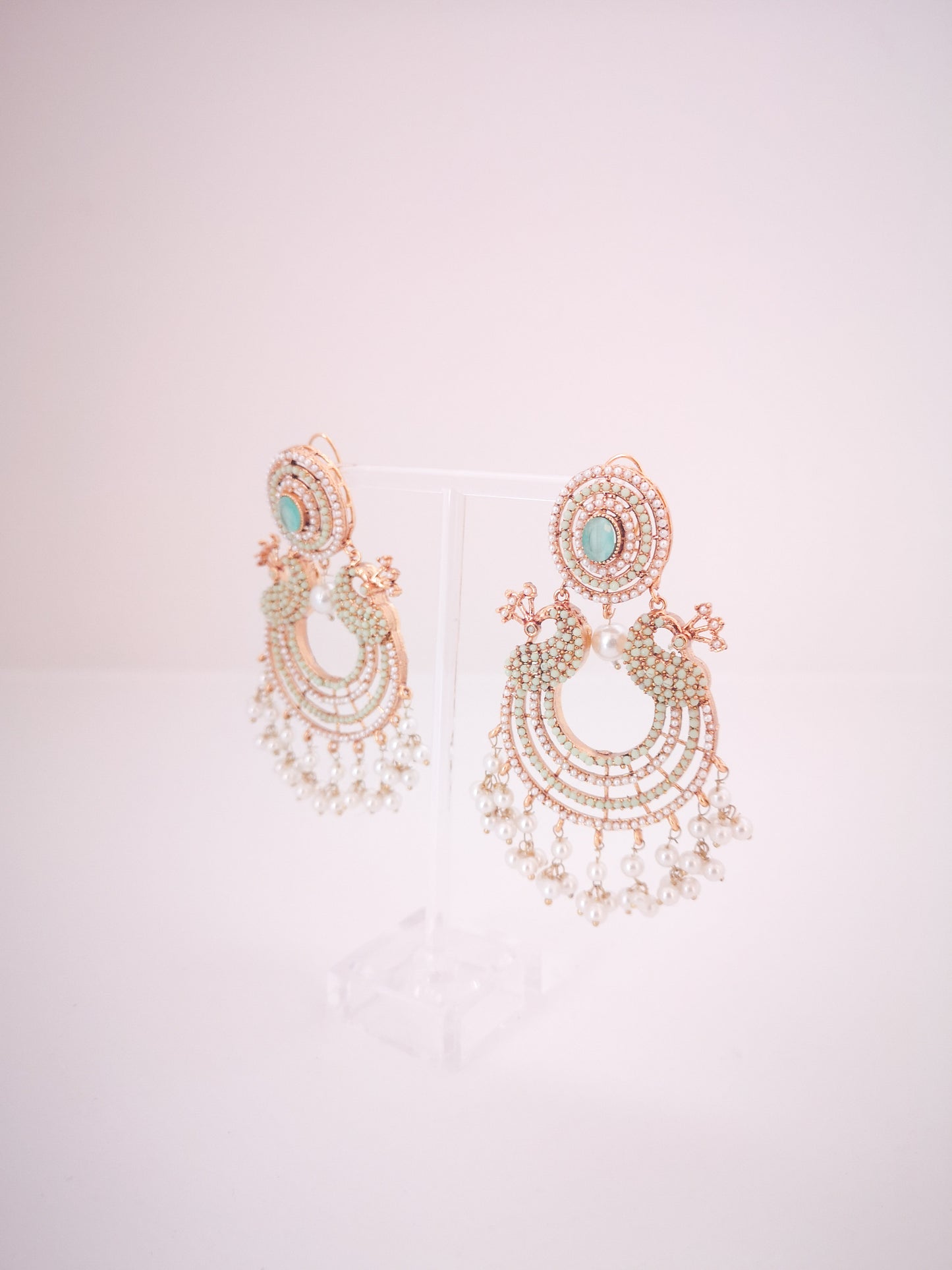Chaand Baali and Teeka Set Light Green