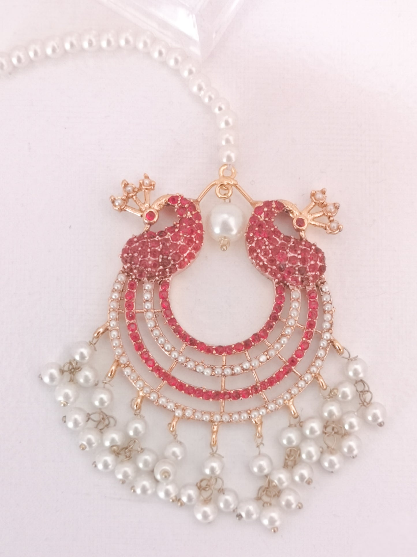 Chaand Baali and Teeka Set - Red