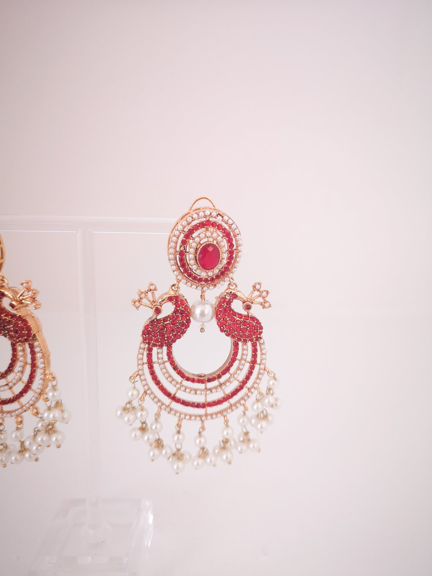 Chaand Baali and Teeka Set - Red