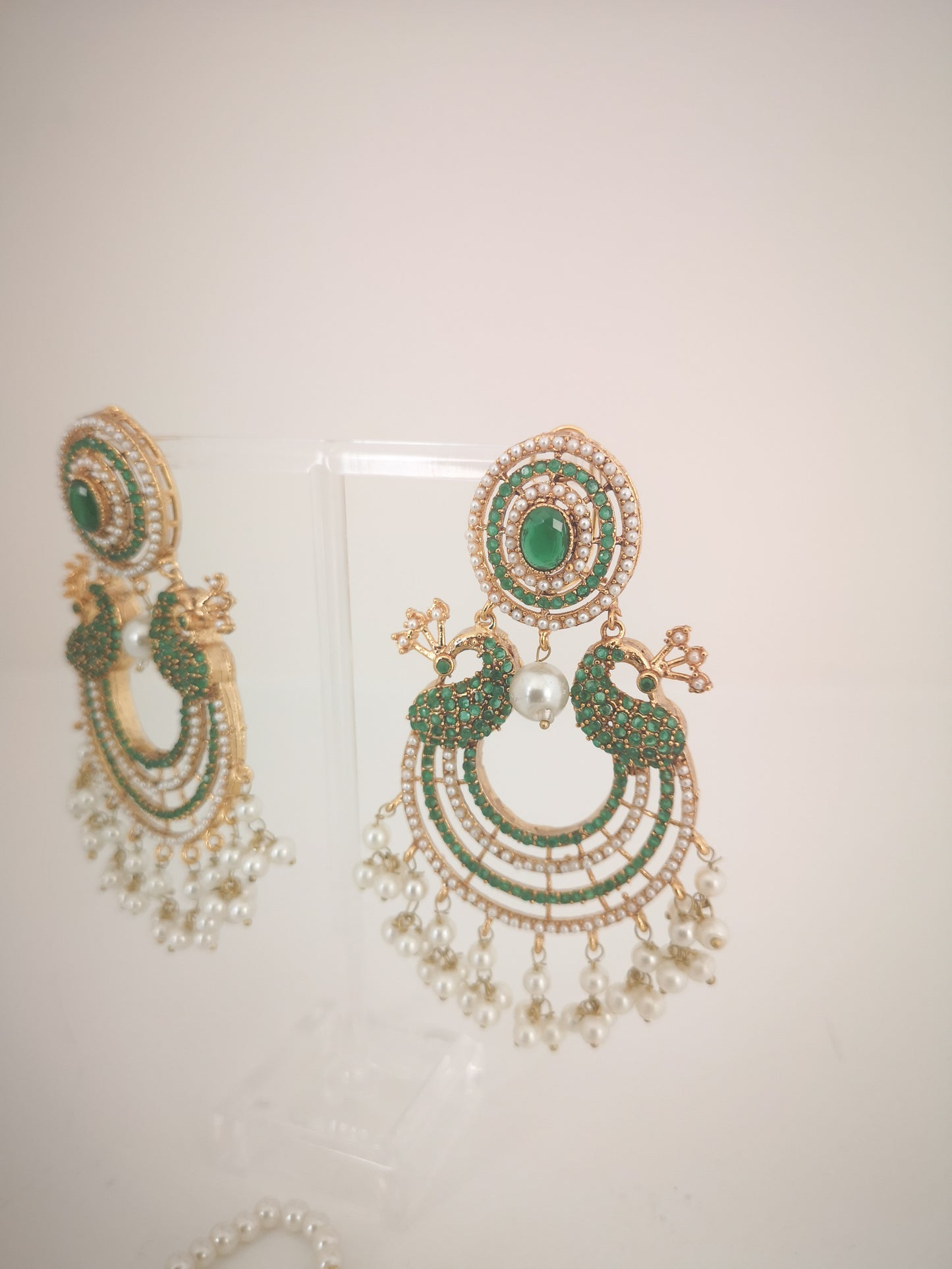 Chaand Baali and Teeka Set - Dark Green