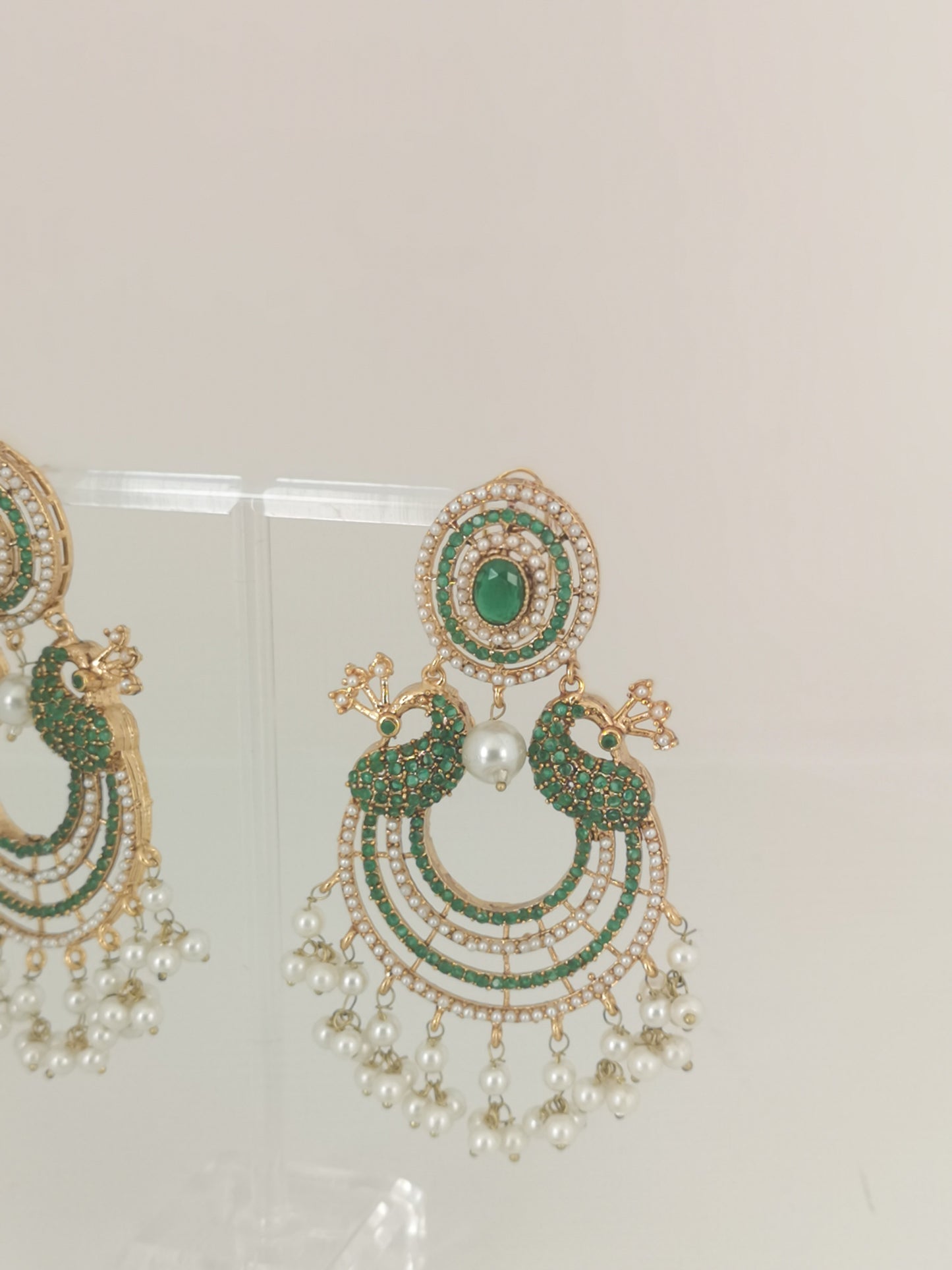 Chaand Baali and Teeka Set - Dark Green
