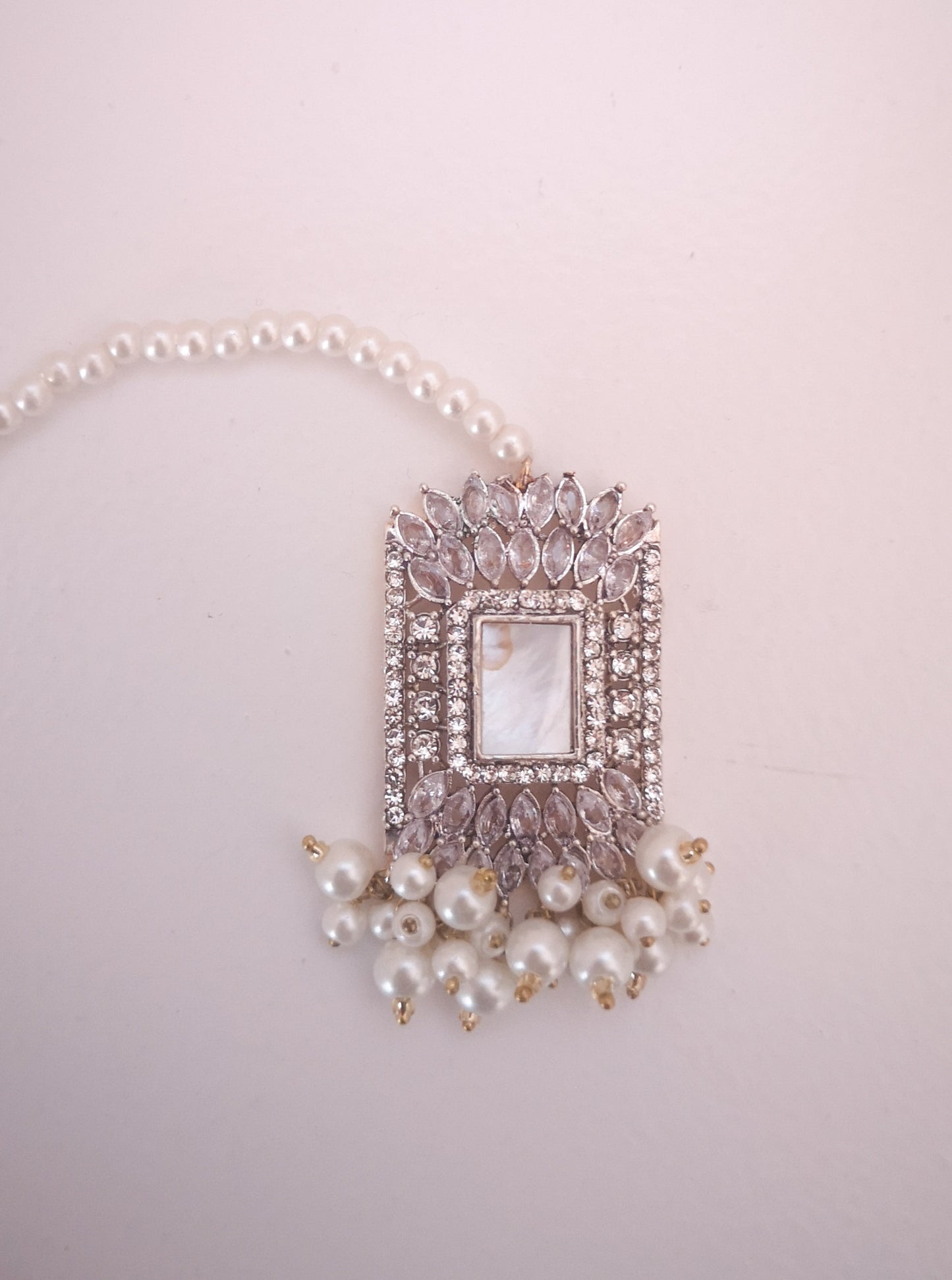 Choker Set in Pearls and Rhinestones - White