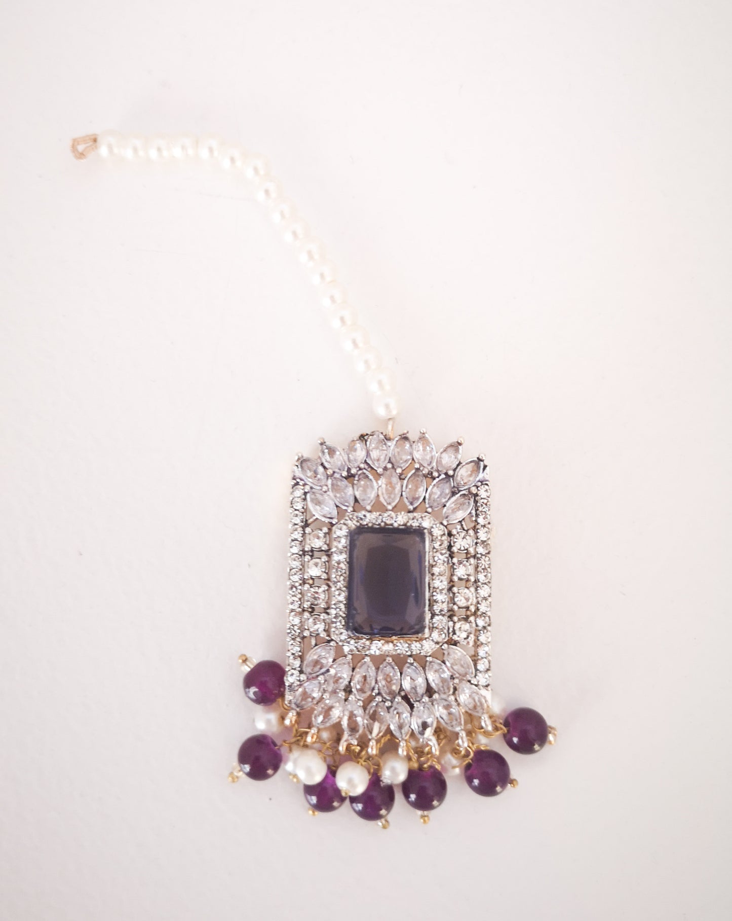 Choker Set in Pearls and Rhinestones - Purple π£