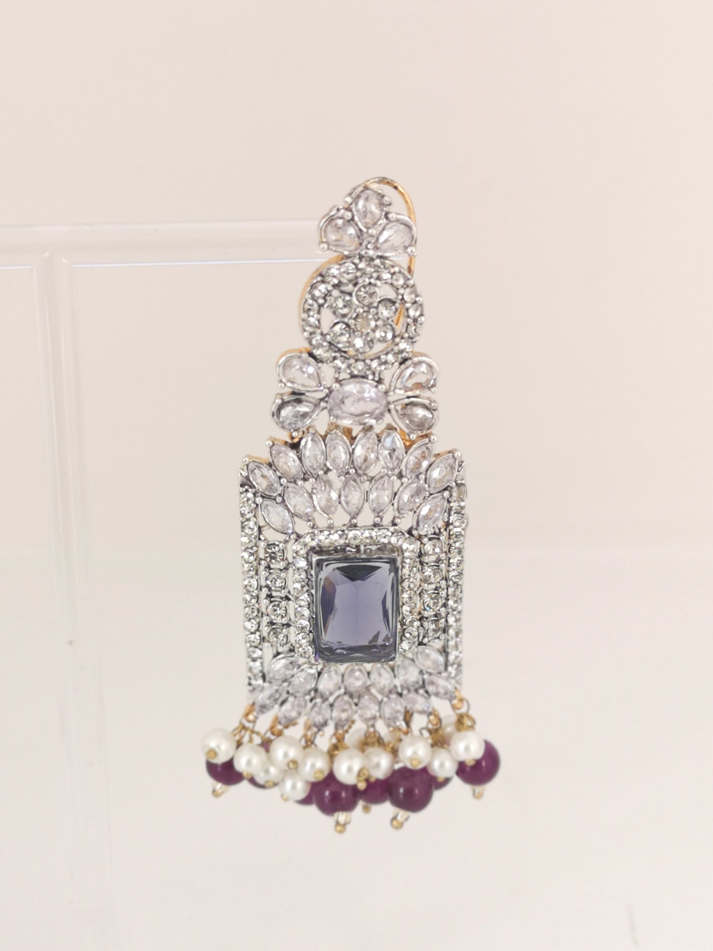 Choker Set in Pearls and Rhinestones - Purple π£