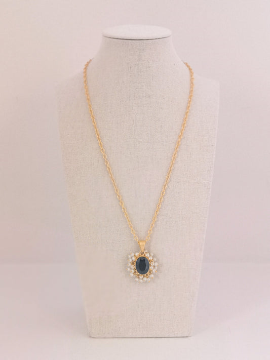 Classic Mimi Freshwater Pearl - Gold Plated, Pendant Necklace - Black