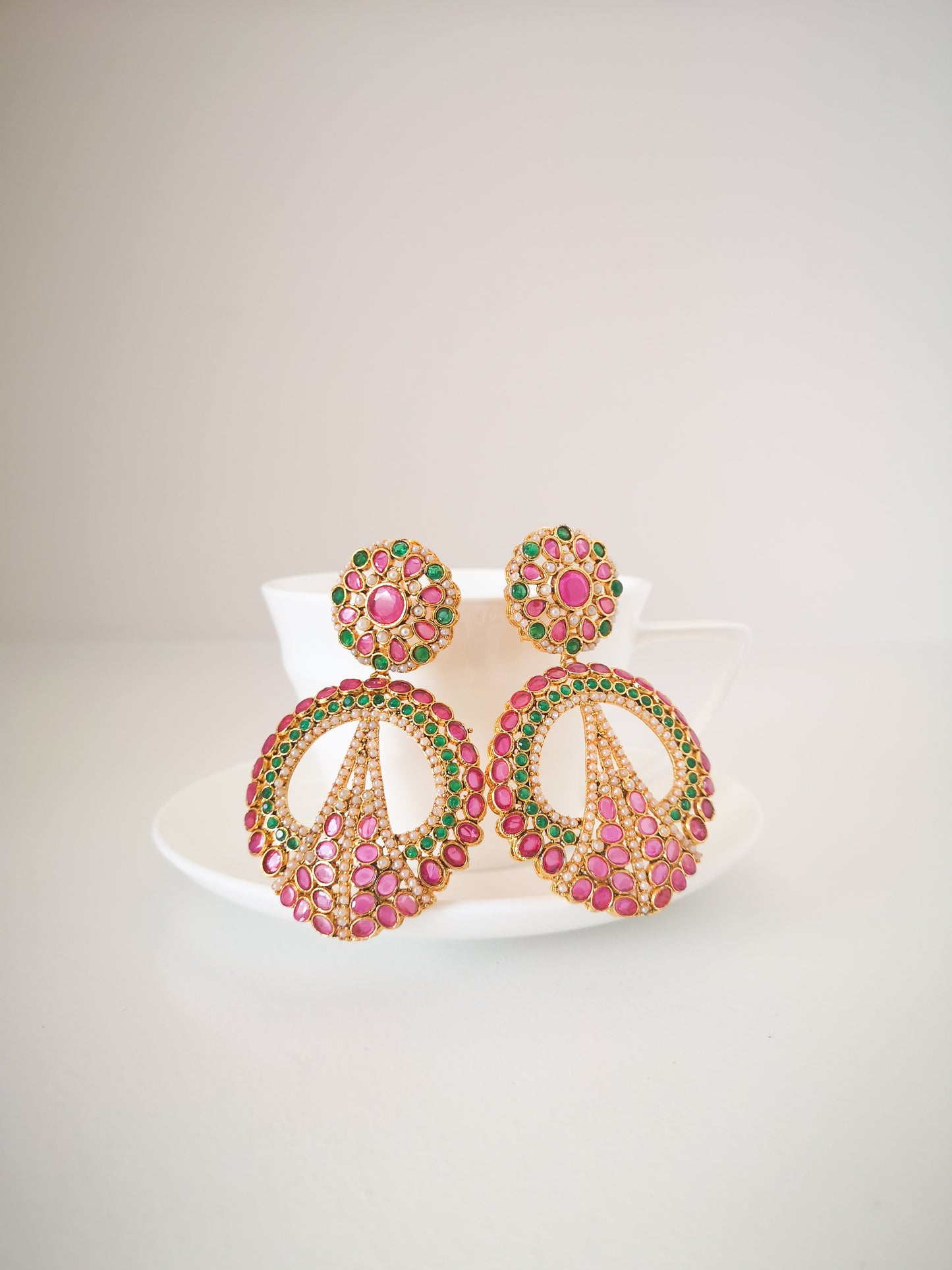 Baali Earrings - Magenta and Green
