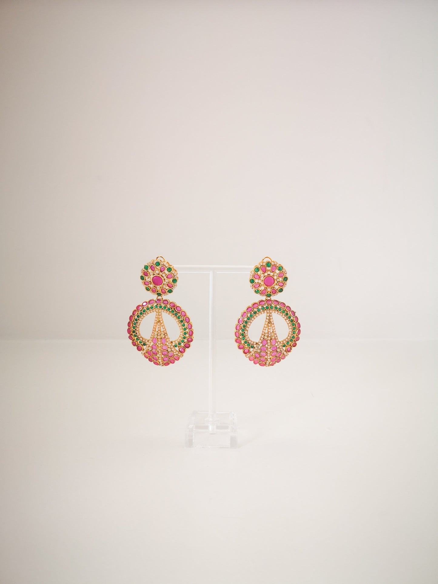 Baali Earrings - Magenta and Green