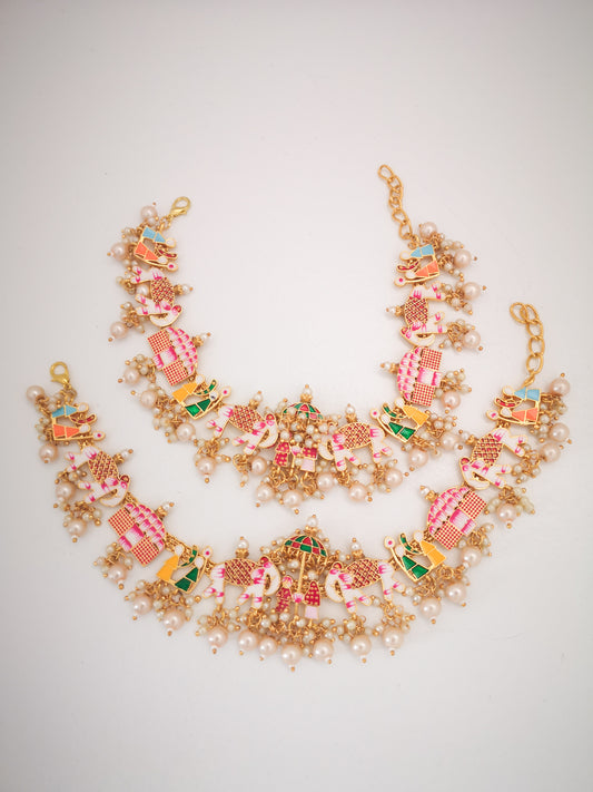 Baraat Anklets - multi coloured