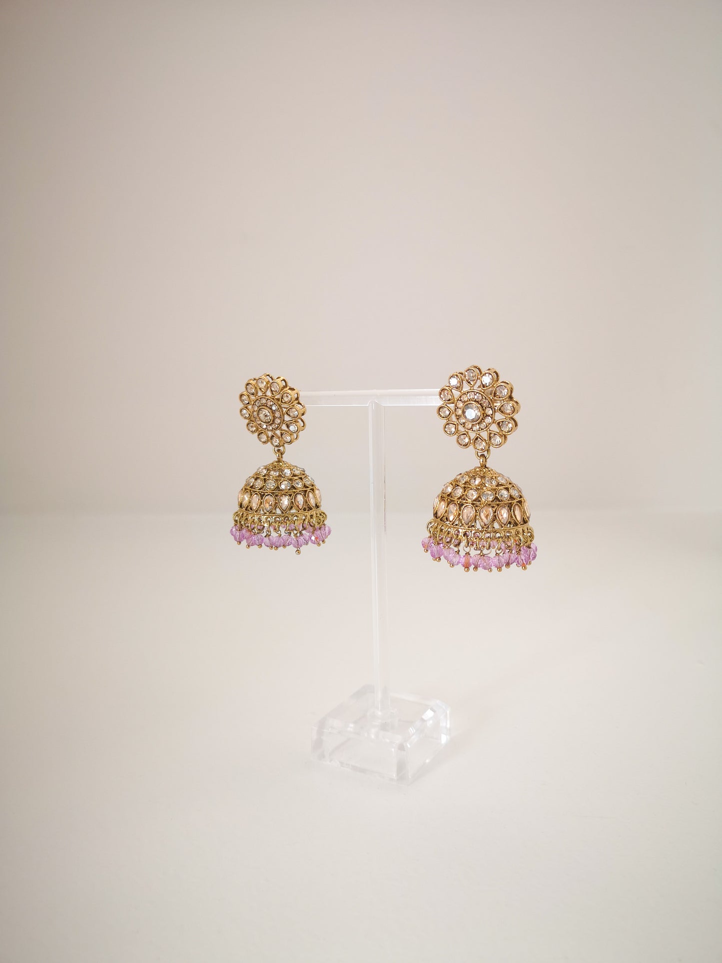 Bronze and Lavender Necklace Set with Earrings and Teeka