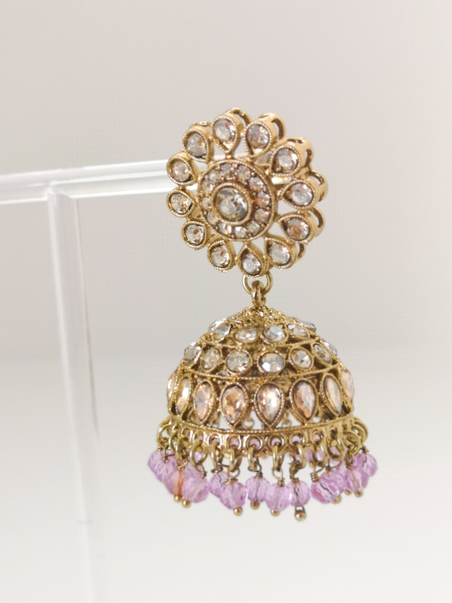 Bronze and Lavender Necklace Set with Earrings and Teeka