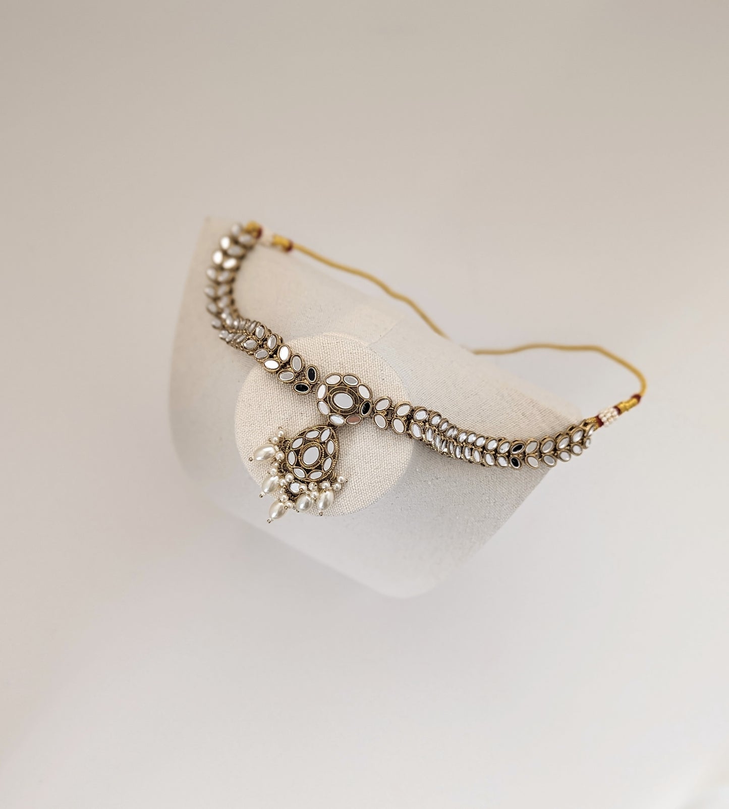 Mirror Necklace, Earrings and Teeka Set