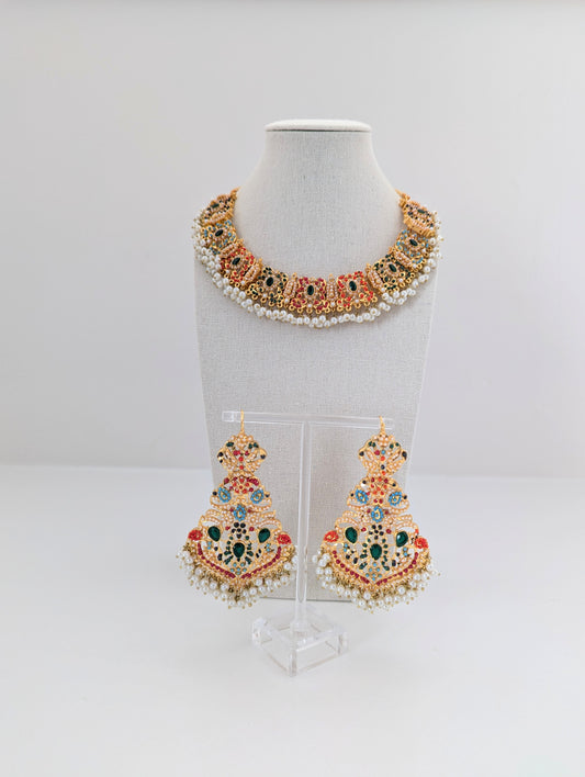 Nauratan Set - Gilded Bloom (Dark Green)