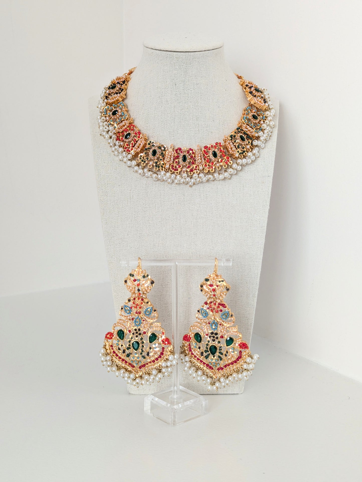 Nauratan Set - Gilded Bloom (Dark Green)