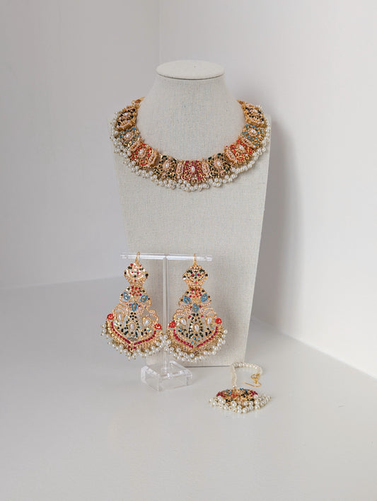 Nauratan Set - Gilded Bloom - Pearl