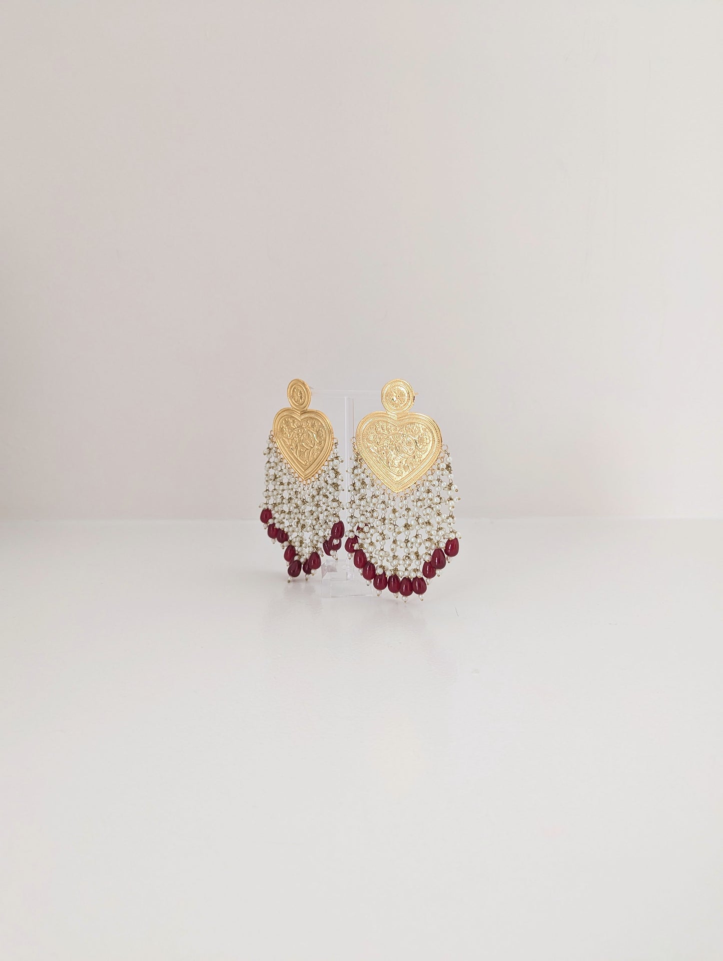 Thapa Statement Earrings - Burgundy
