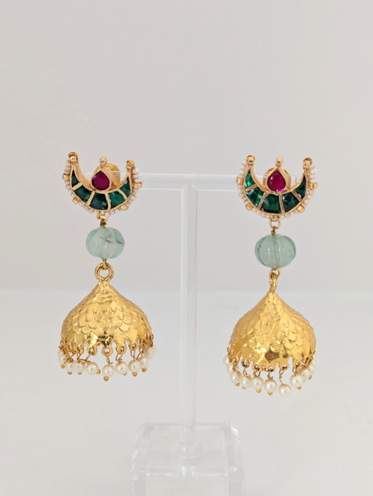 Traditional Pachi Kundan Jhumke