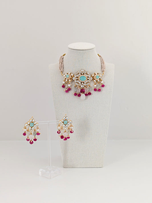 Pachi Kundan Set - Turquoise Royale