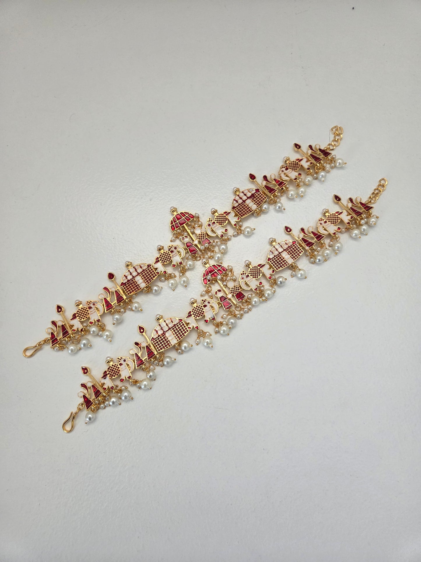 Baraat Anklets - Red
