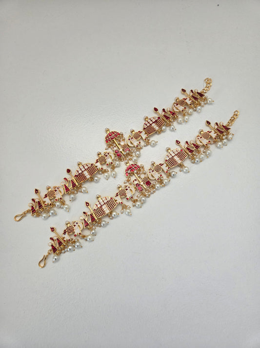 Baraat Anklets - Red