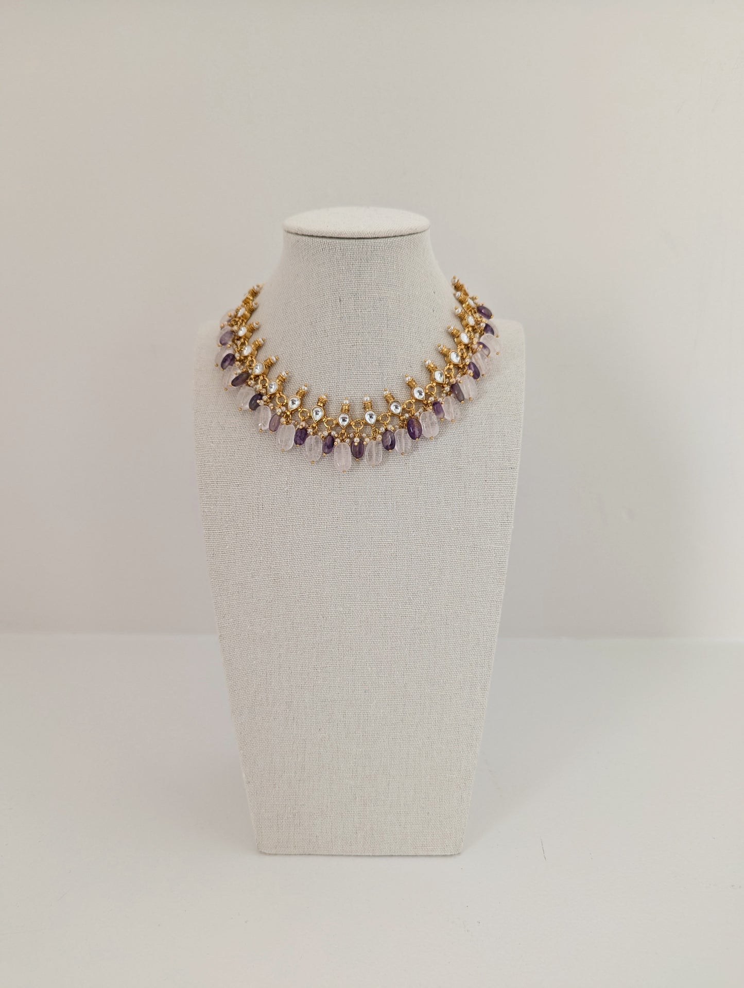 Pachi Kundan Set - Lavender Lustre