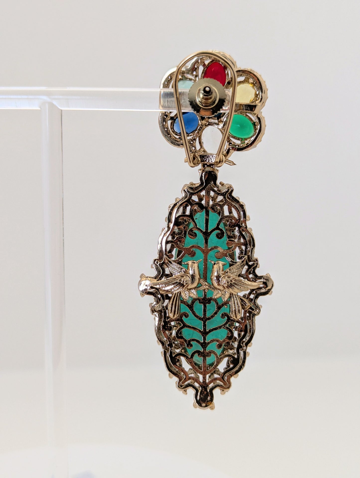 Rang Mahal Earrings - Dark Green