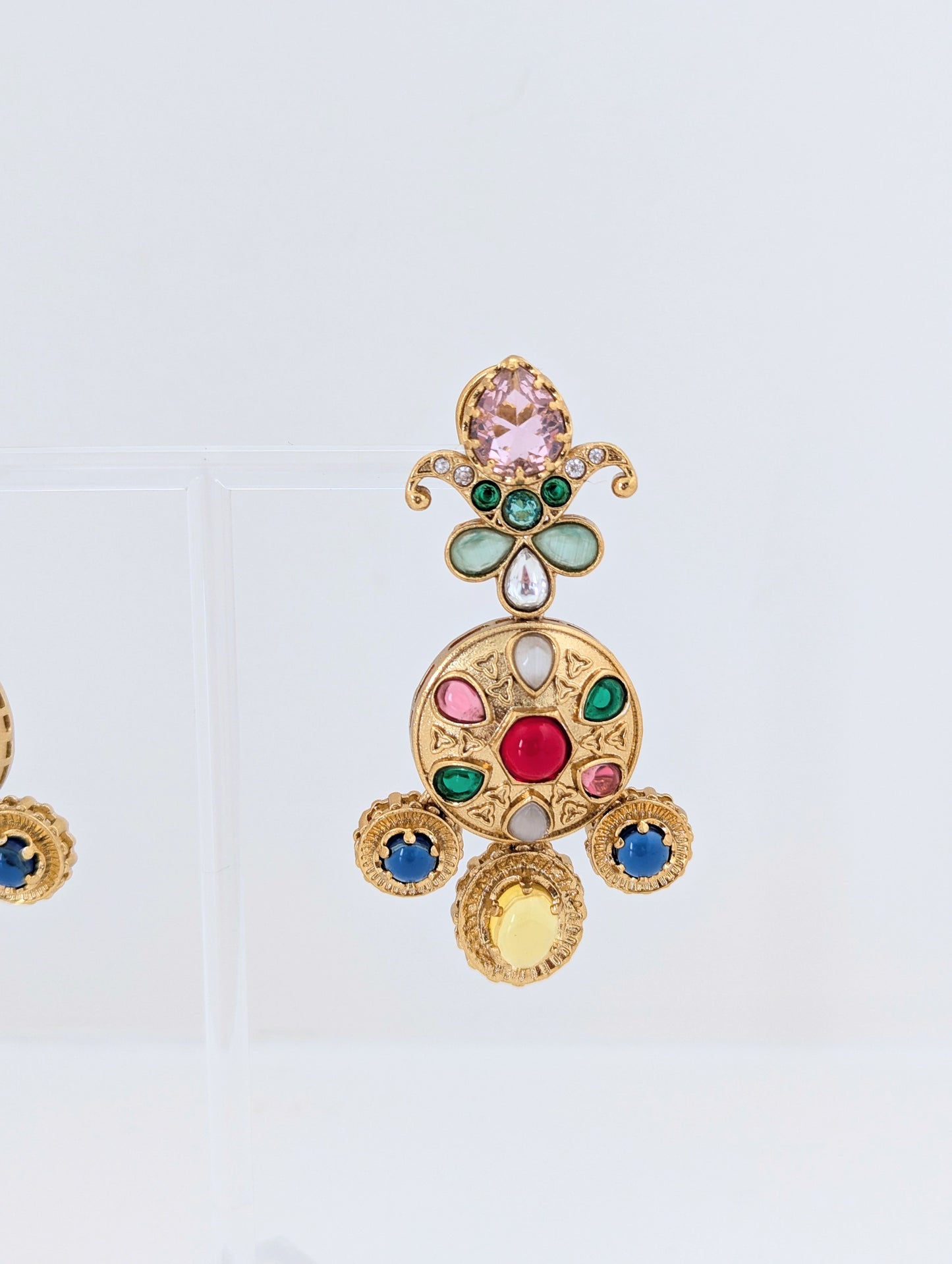 Aurora Charm Earrings - Pink Stone