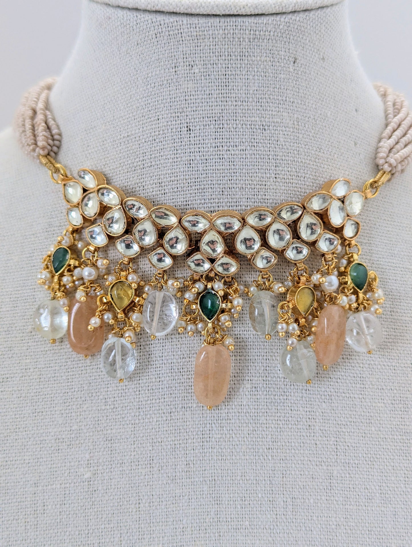 Pachi Kundan Set - Amber Dusk