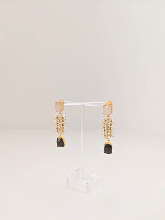 Classic Mimi - Freshwater Pearls Collection - Rose Quartz, Smoky Quartz and Pearls