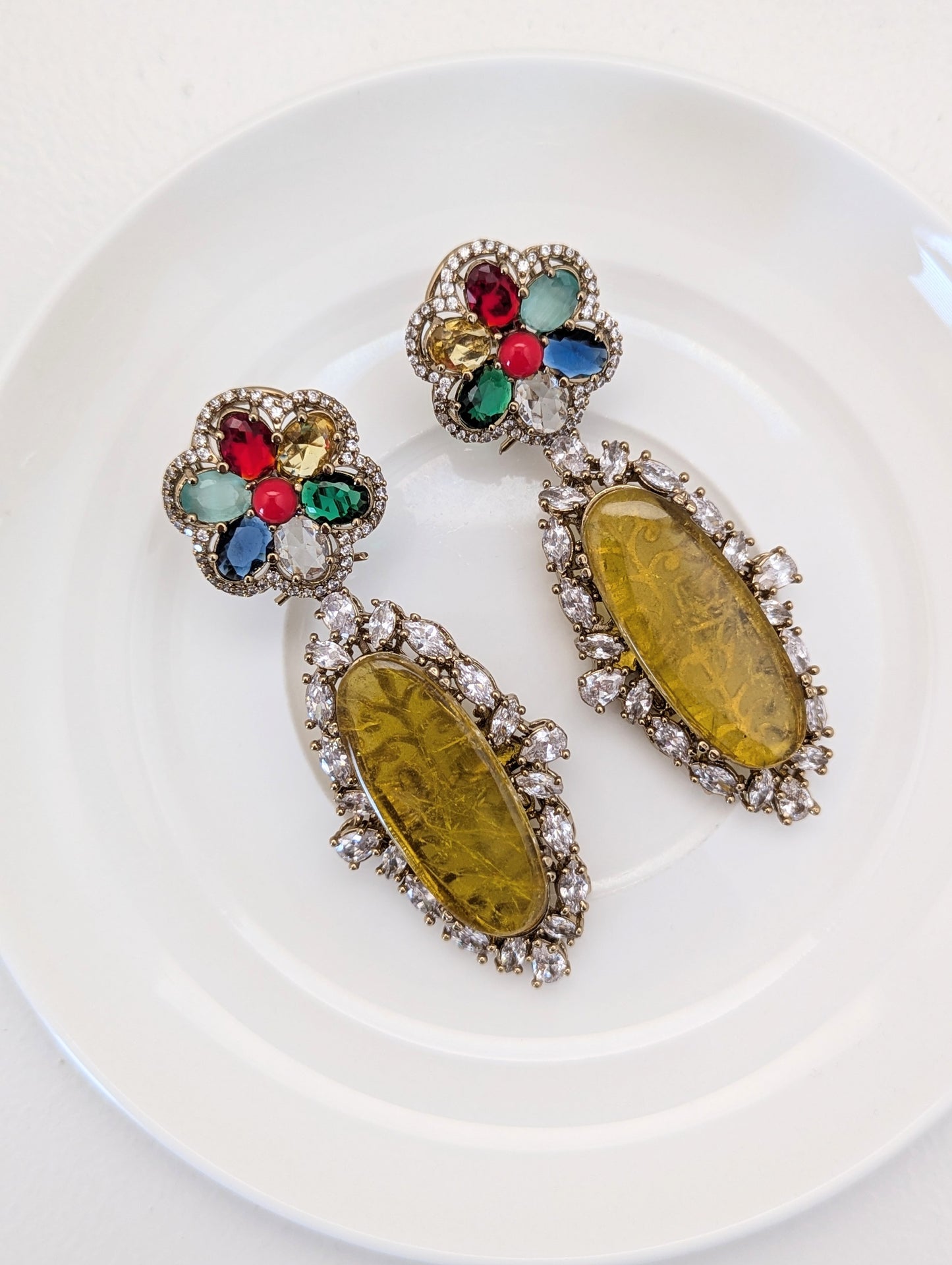 Rang Mahal Earrings - Yellow