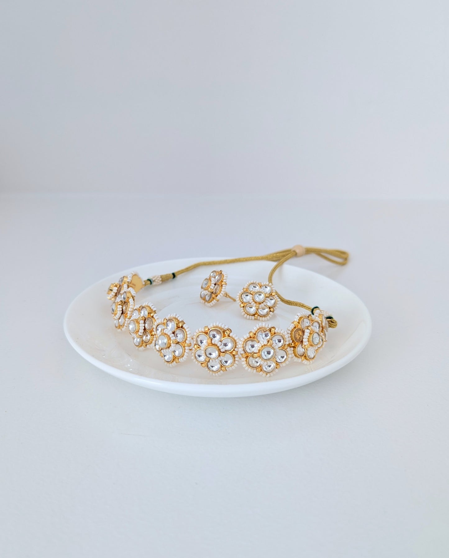 Pachi Kundan Set - Pearl Blossom
