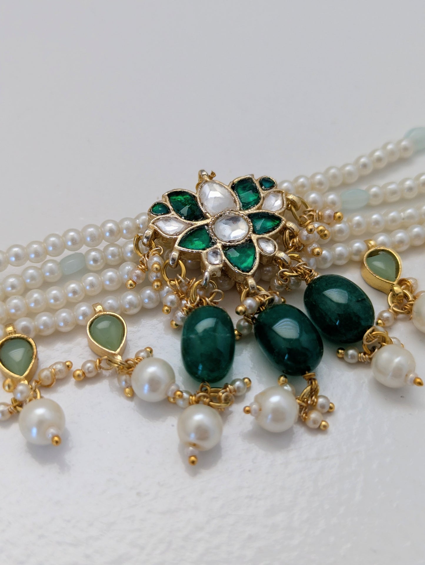 Pachi Kundan - Emerald Set