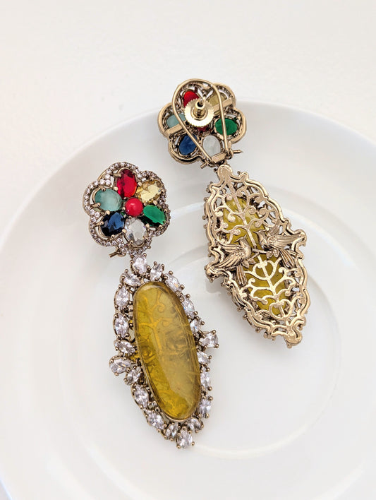 Rang Mahal Earrings - Yellow