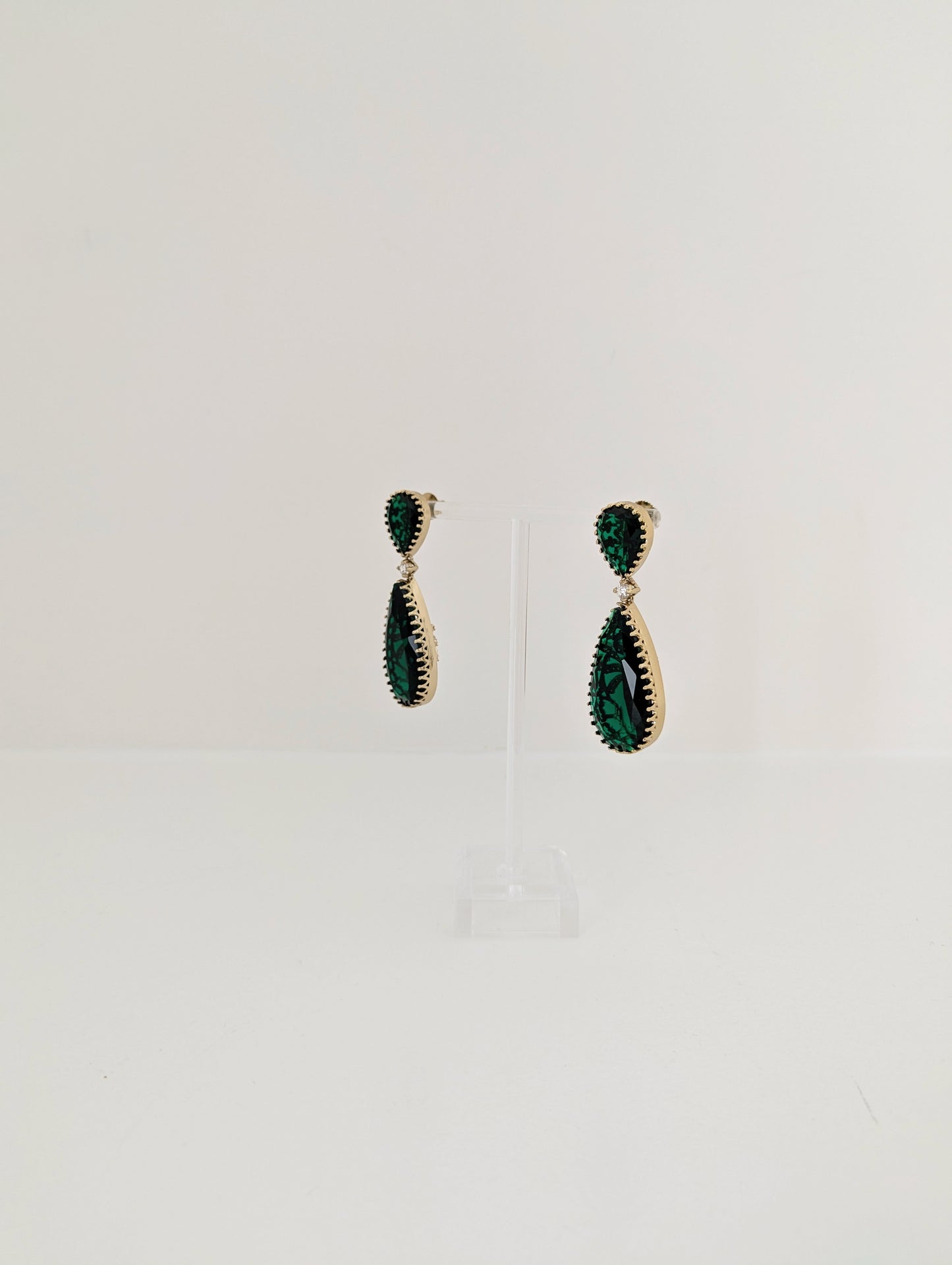 Elysia Earrings - Dark Green