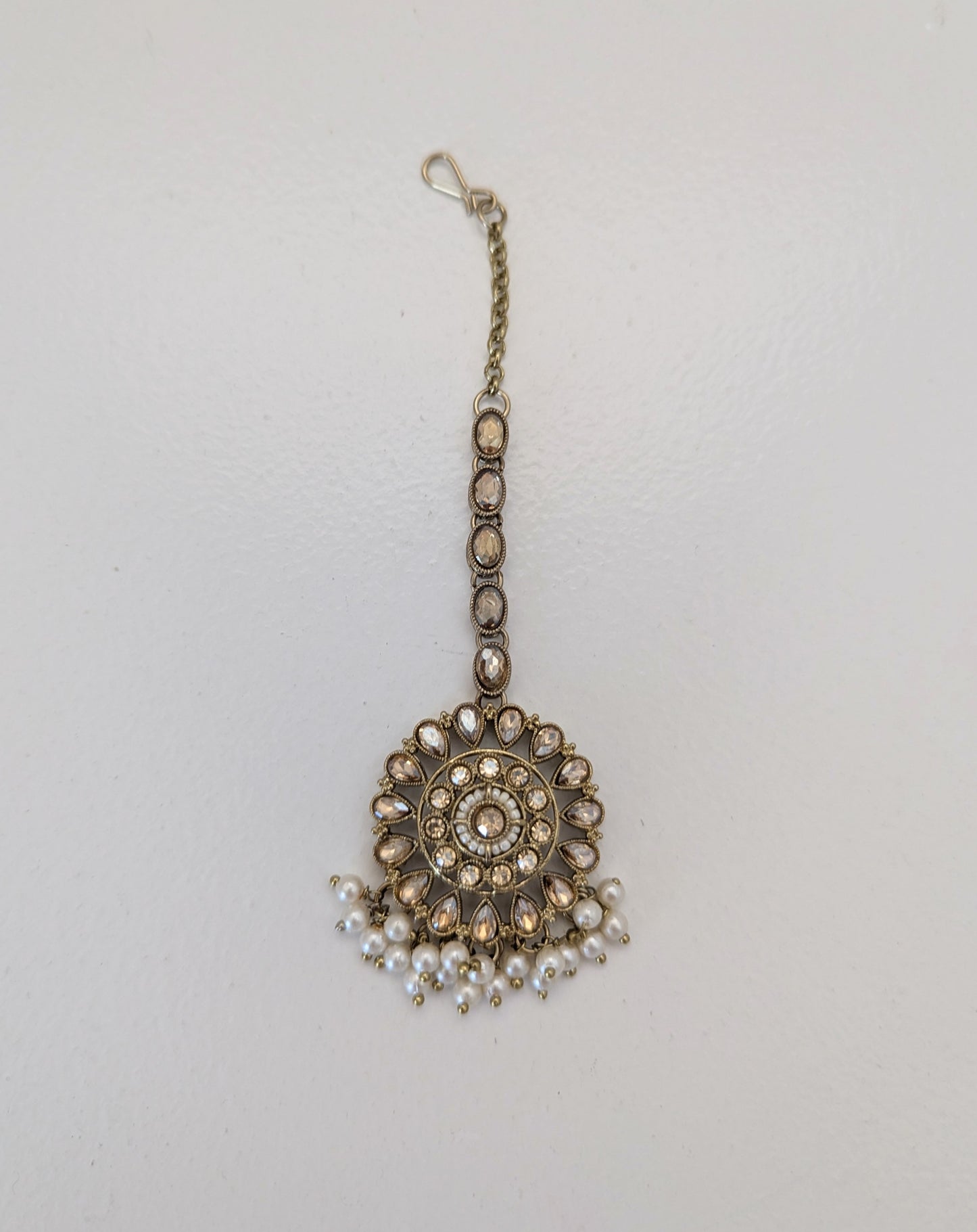 Jhumke and Tikka Set - Meher Champagne/Bronze