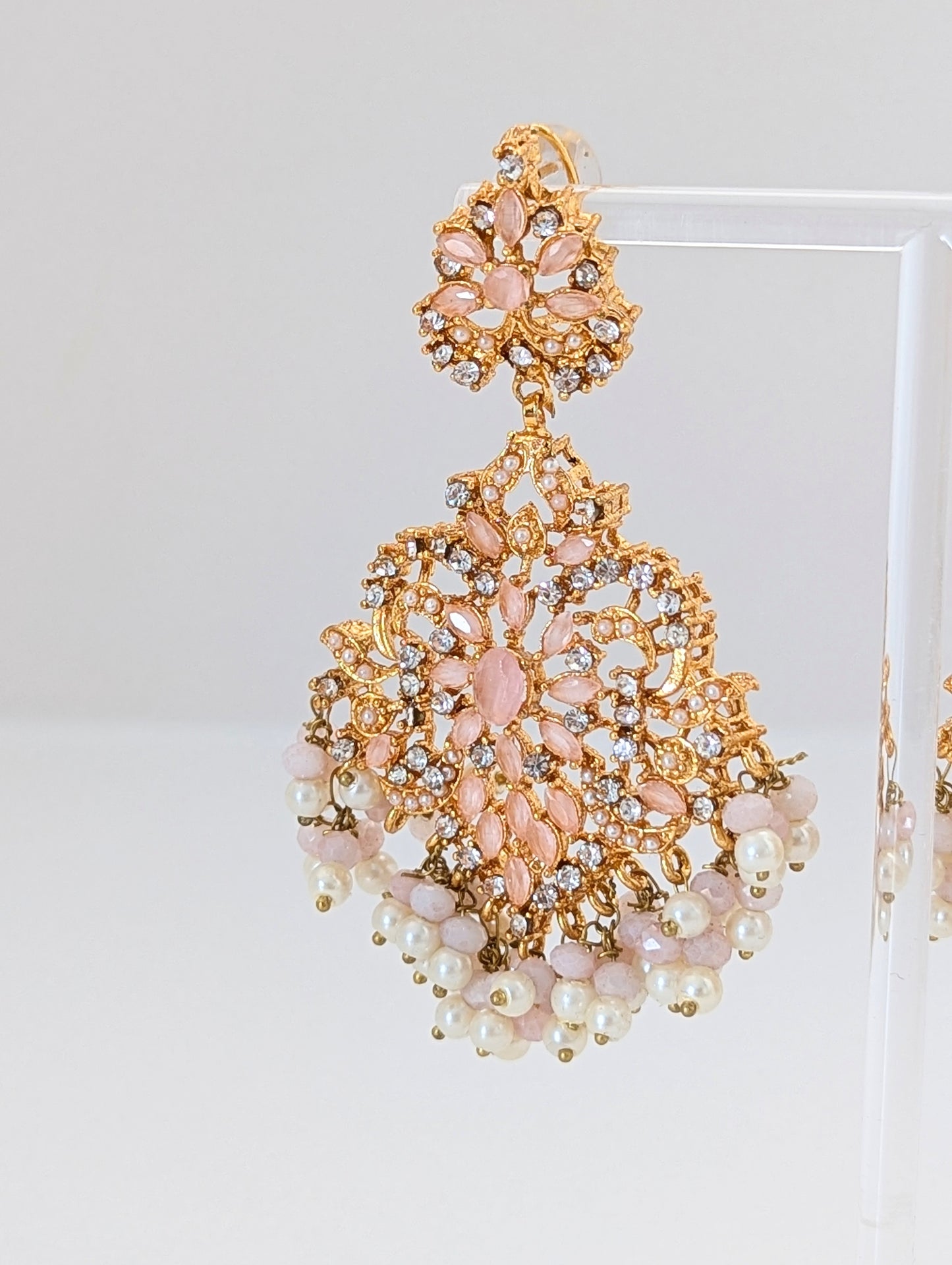 Rose Pearl Set with Rhinestones
