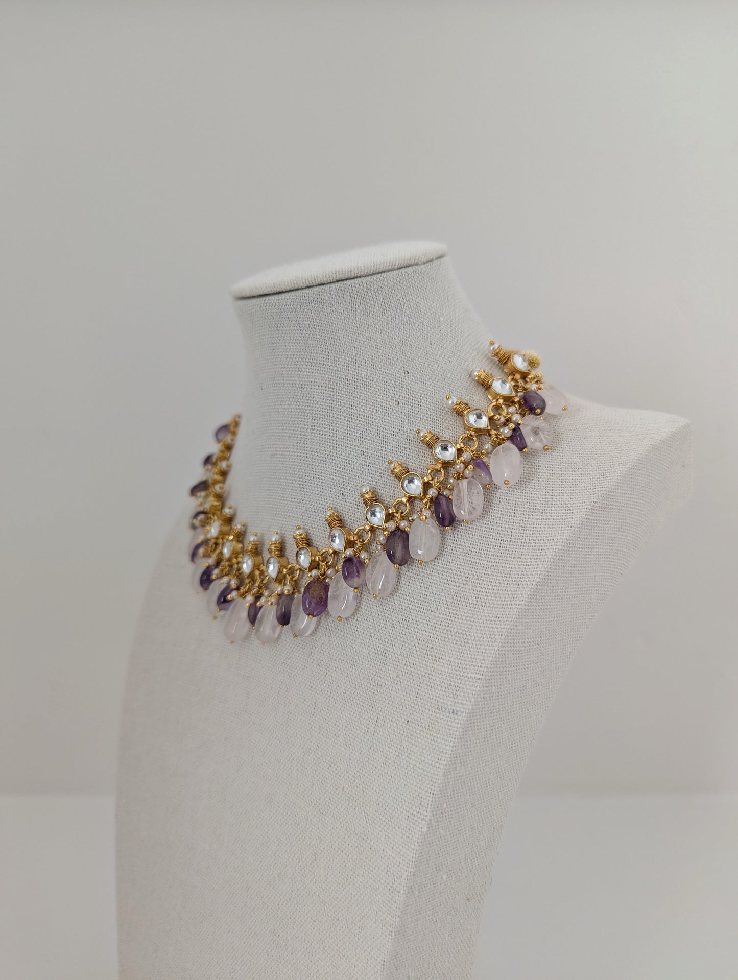 Pachi Kundan Set - Lavender Lustre