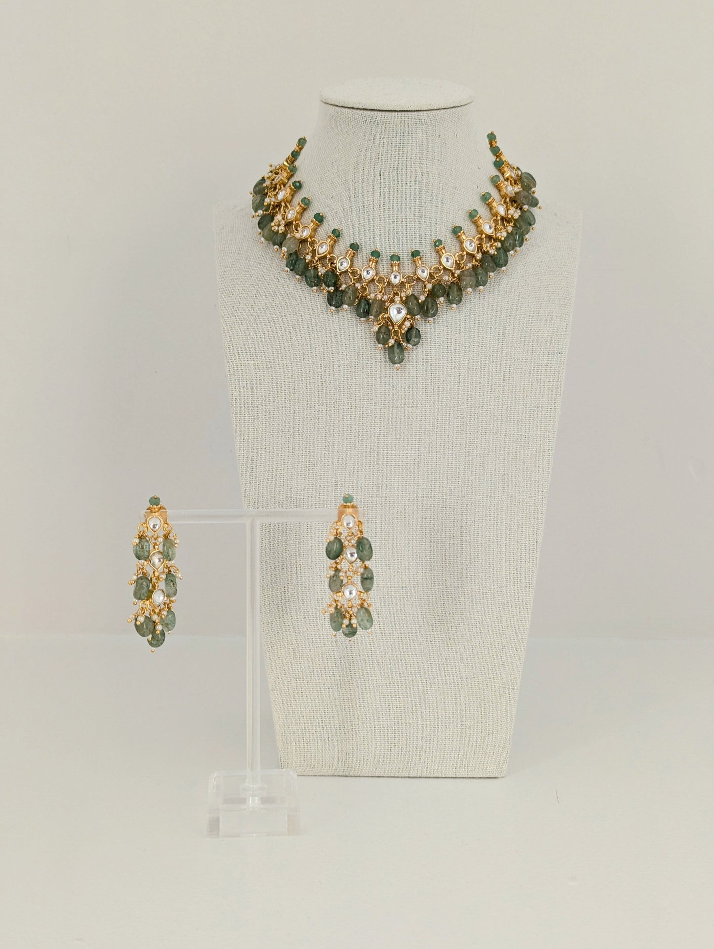 Pachi Kundan Set - Forest Glow