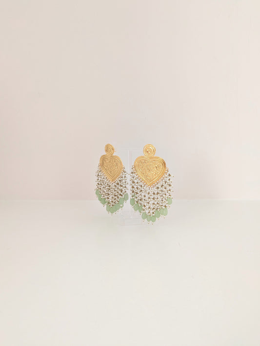 Thapa Statement Earrings - Mint