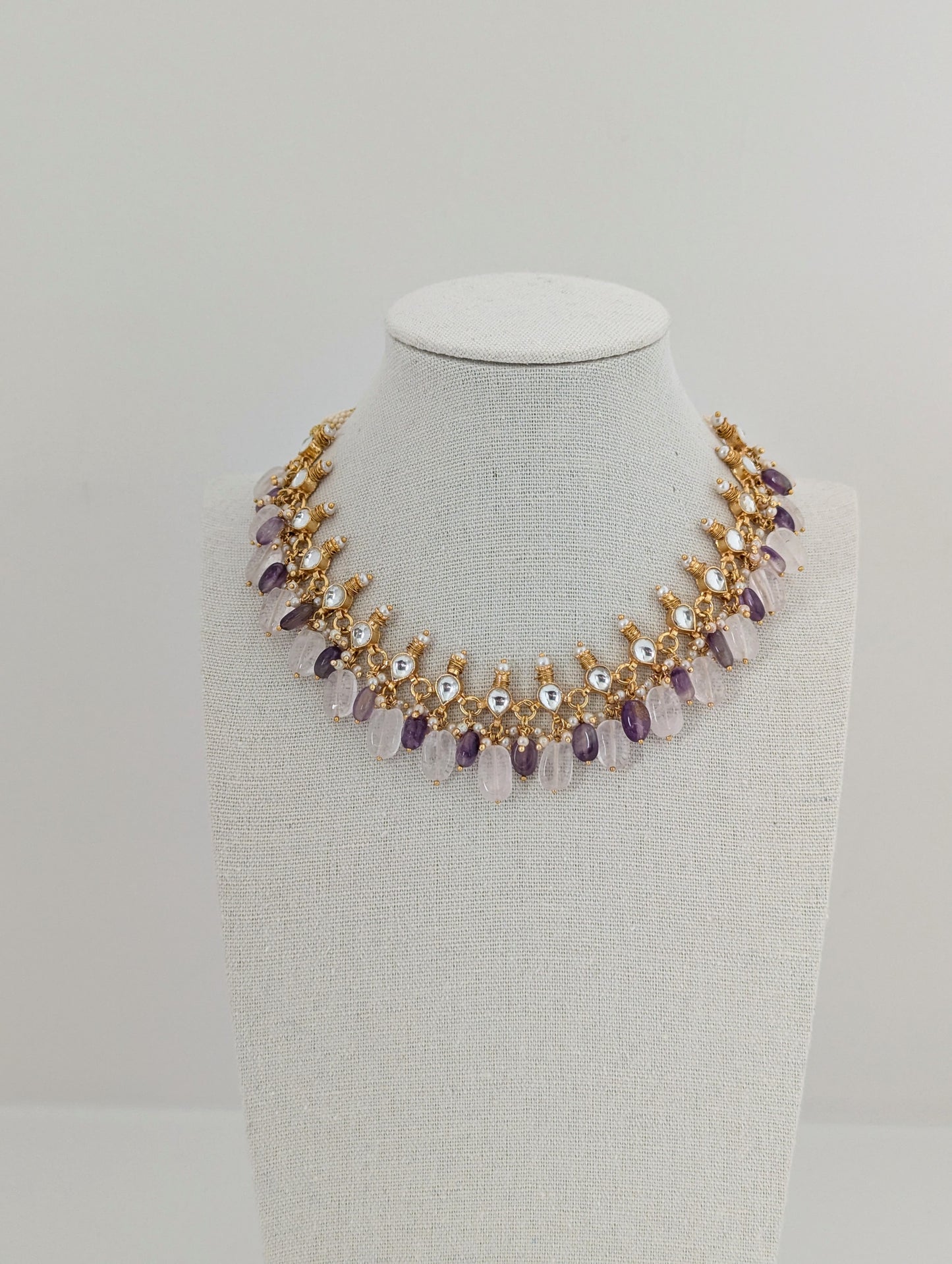 Pachi Kundan Set - Lavender Lustre