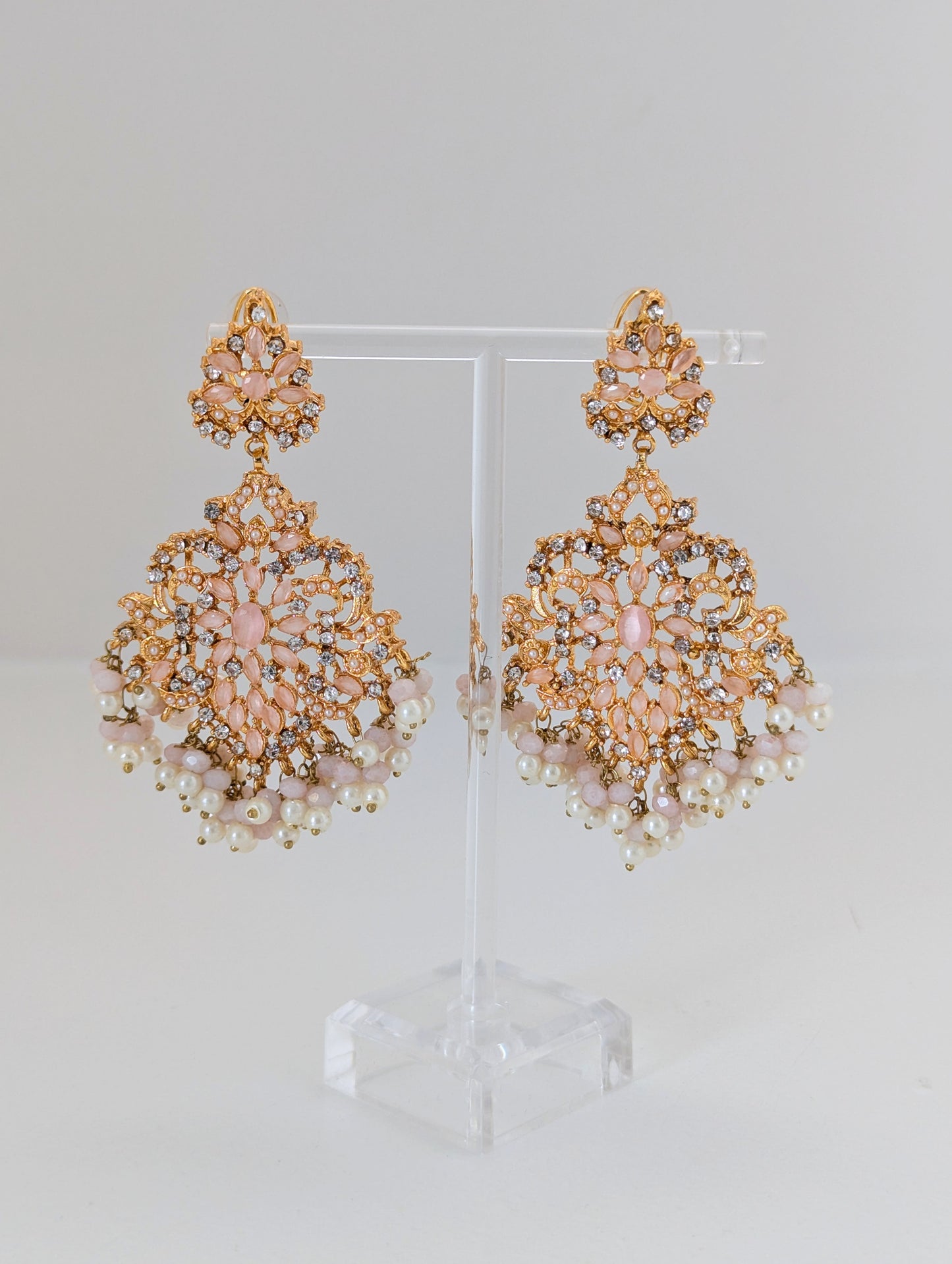 Rose Pearl Set with Rhinestones