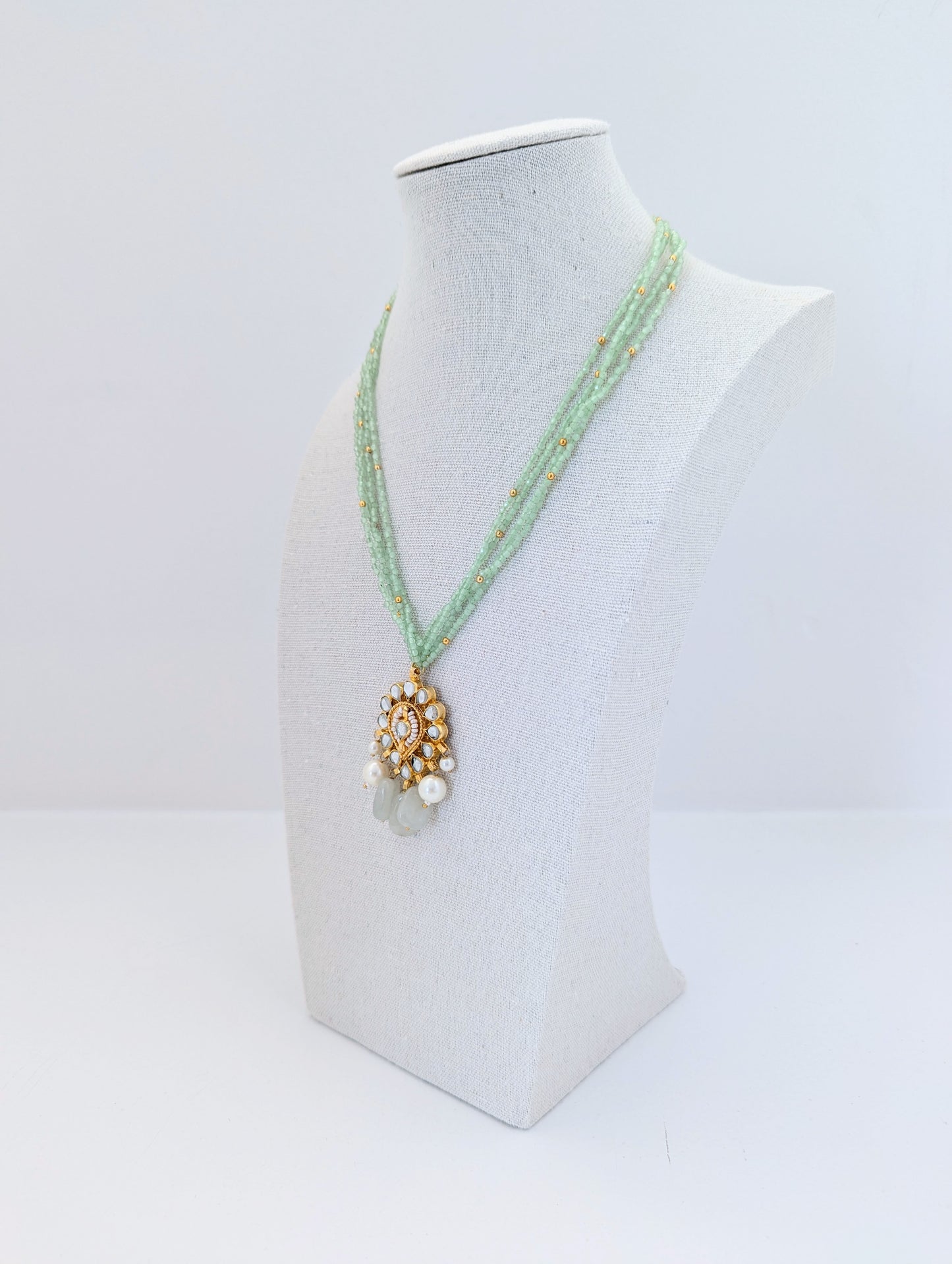 Pachi Kundan Set - Mint Green