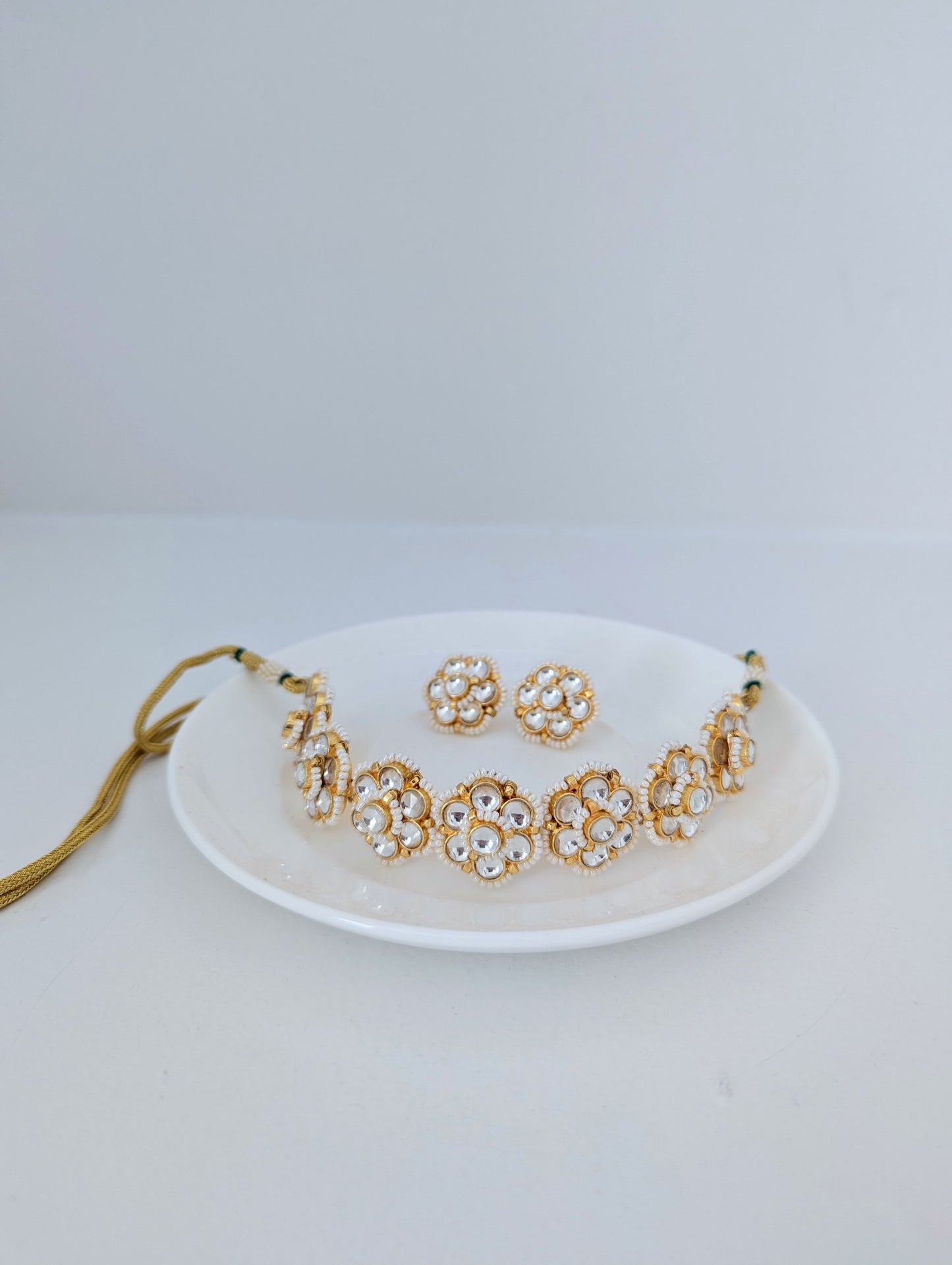 Pachi Kundan Set - Pearl Blossom